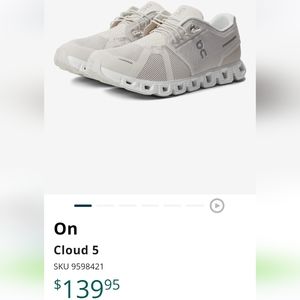 8.5 White Womens On Shoes- Cloud 5